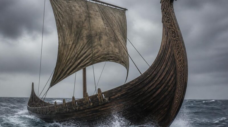Viking Longship at Sea