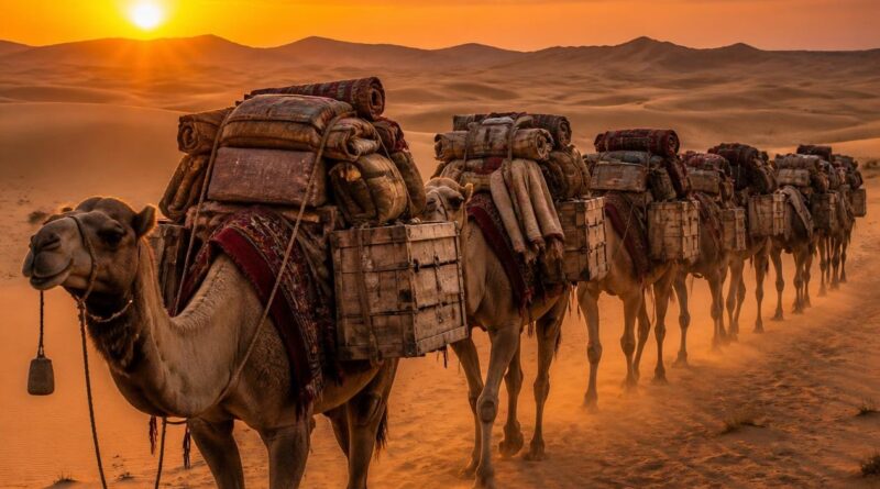 Camel Caravan on the Silk Road