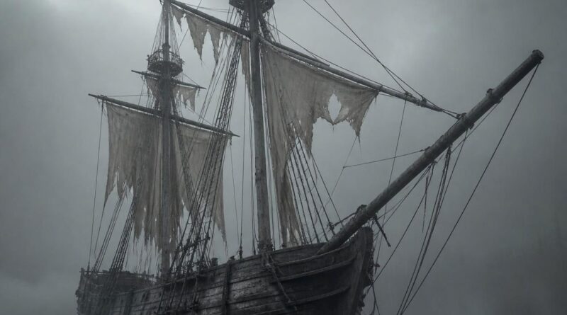 Haunted Ghost Ship at Sea